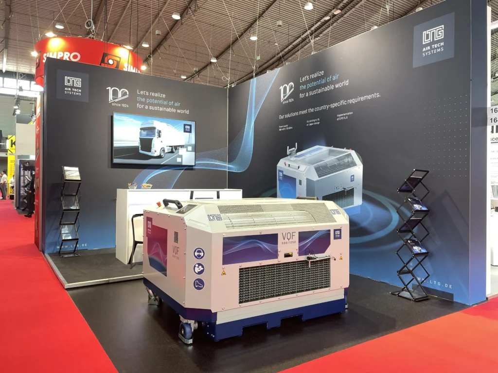 LTG Fahrtwind-Simulator VQF für Fahrzeugtests LTG Fahrtwind-Simulator VQF mit Querstromventilator-Technologie zur Erzeugung definierter Luftströmungen vor einem Fahrzeug auf dem Prüfstand.